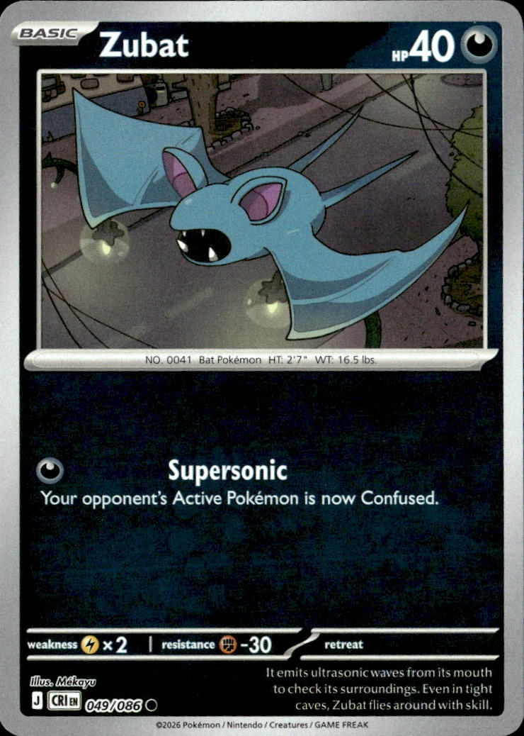 2026 Pokemon Cri En Zubat graded slab
