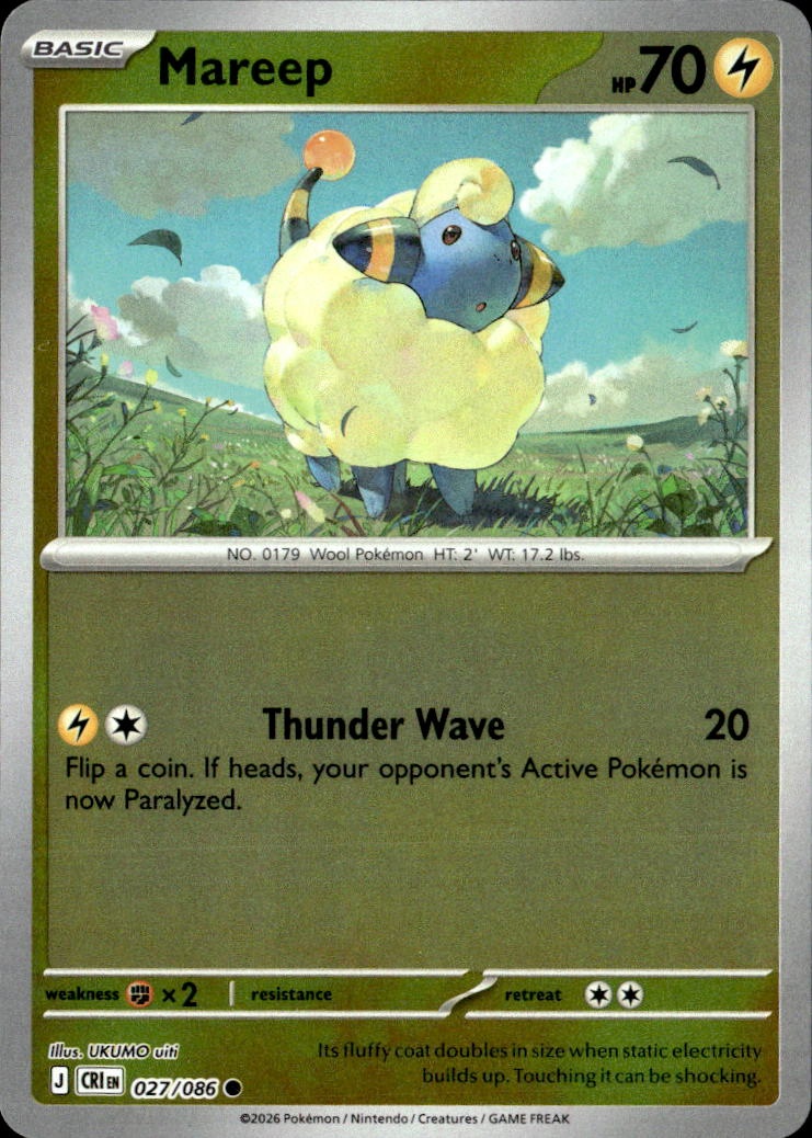 2026 Pokemon Cri En Mareep graded slab
