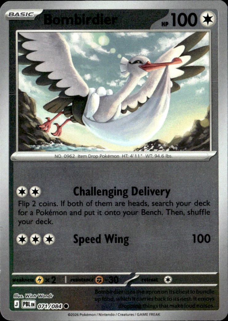 2026 Pokemon Pbl En Bombirdier graded slab