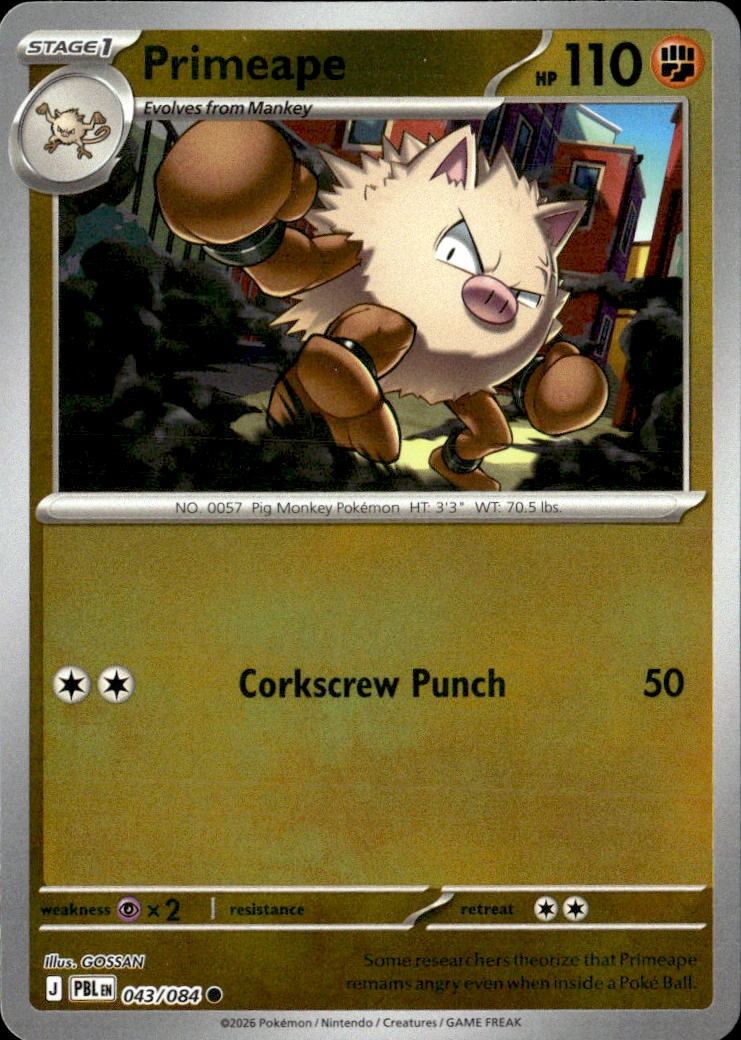 2026 Pokemon Pbl En Primeape graded slab