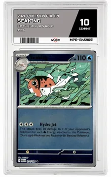 2026 POKEMON PBL EN PITCH BLACK-REV HOLO #014 SEAKING MPE 10 GEM/MT — graded card up for auction