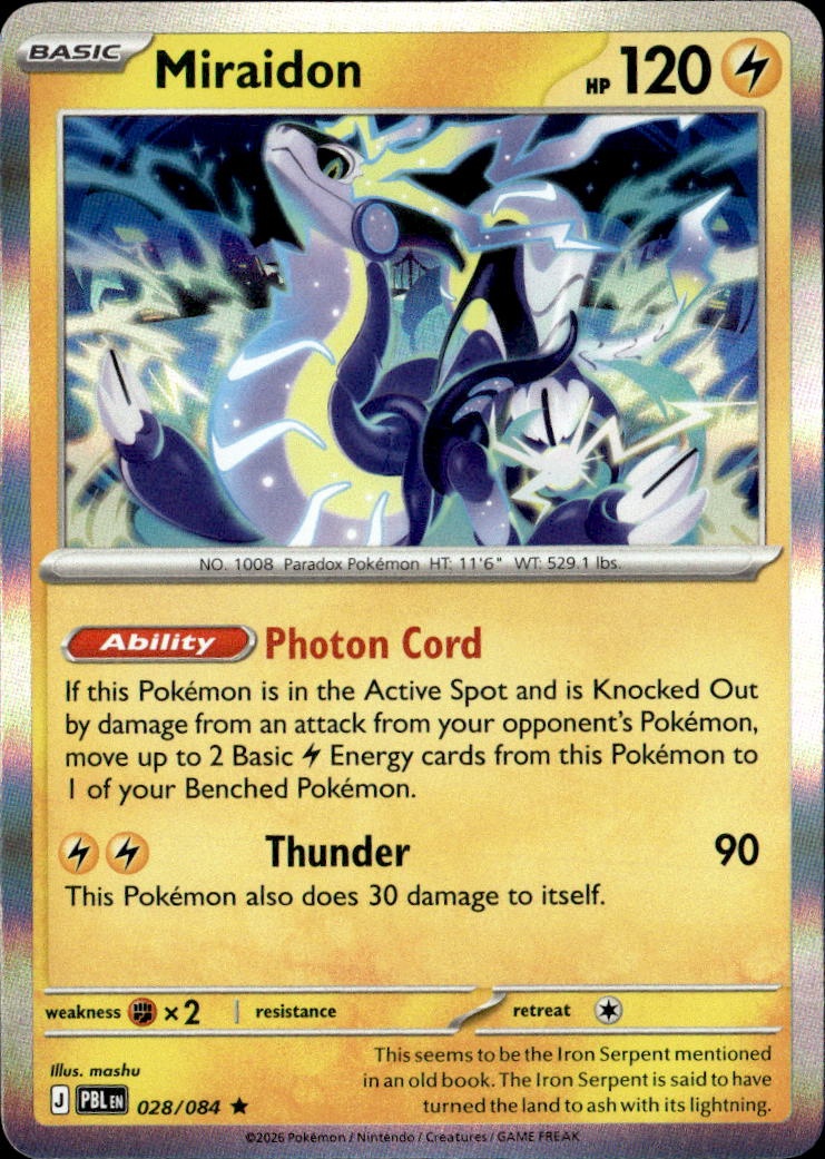 2026 Pokemon Pbl En Miraidon graded slab