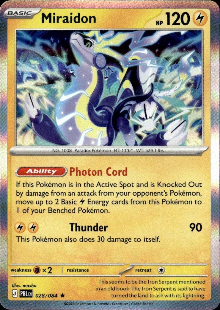 2026 Pokemon Pbl En Miraidon graded slab