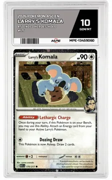 2026 POKEMON ASC EN ASCENDED HEROES-HOLO #175 LARRY'S KOMALA MPE 10 GEM/MT — graded card up for auction