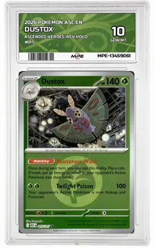 2026 POKEMON ASC EN ASCENDED HEROES-REV HOLO #015 DUSTOX MPE 10 GEM/MT — graded card up for auction