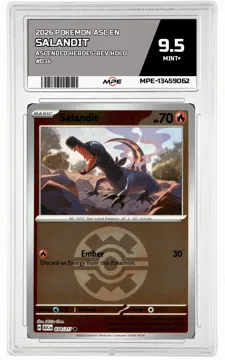 2026 POKEMON ASC EN ASCENDED HEROES-REV HOLO #034 SALANDIT MPE 9.5 MINT+ — graded card up for auction