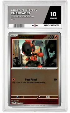 2026 POKEMON PBL EN PITCH BLACK-REV HOLO #011 CHARCADET MPE 10 GEM/MT — graded card up for auction