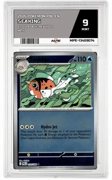 2026 POKEMON PBL EN PITCH BLACK-REV HOLO #014 SEAKING MPE 9 MINT — graded card up for auction