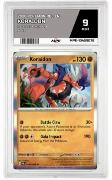 2026 POKEMON PBL EN PITCH BLACK-HOLO #047 KORAIDON MPE 9 MINT — graded card up for auction