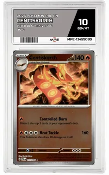 2026 POKEMON PBL EN PITCH BLACK-REV HOLO #010 CENTISKORCH MPE 10 GEM/MT — graded card up for auction