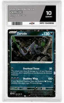 2026 POKEMON PBL EN PITCH BLACK-HOLO #056 ZARUDE MPE 10 GEM/MT — graded card up for auction