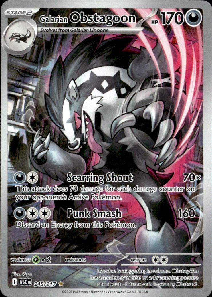 2026 Pokemon Asc En Galarian Obstagoon graded slab