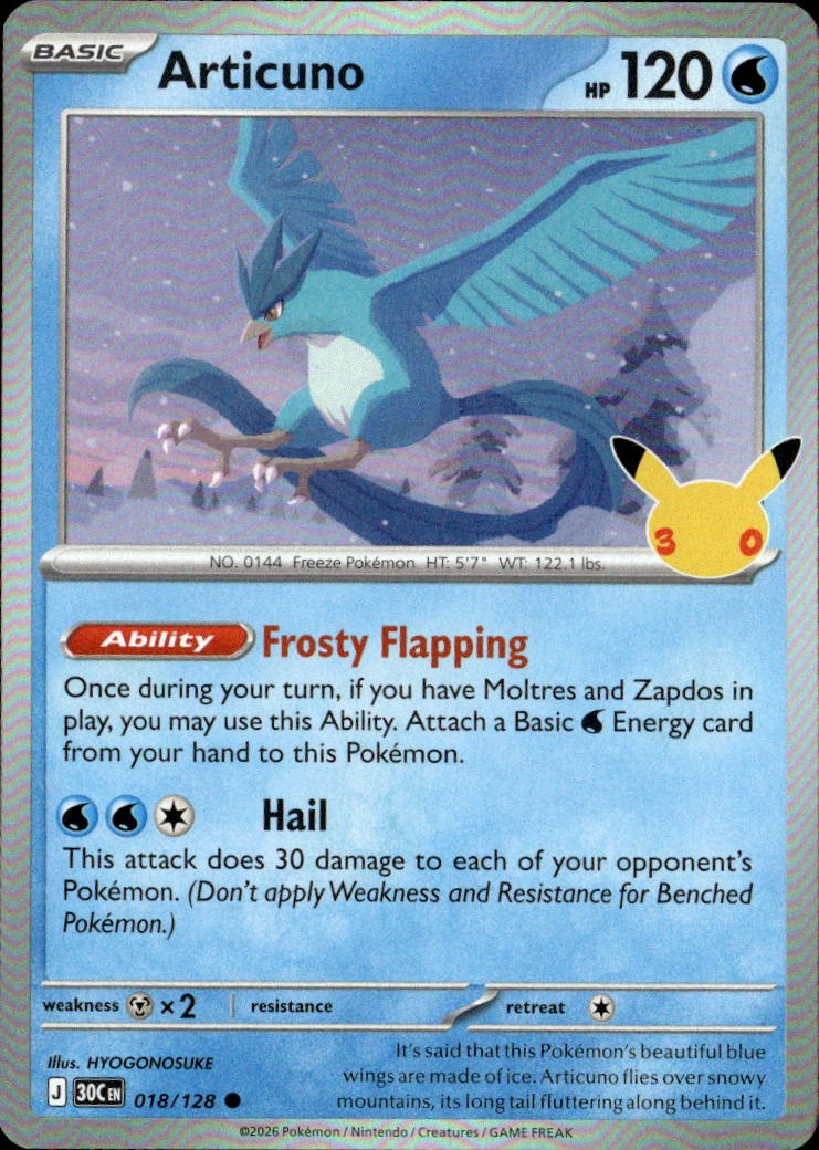 2026 Pokemon 30C En Articuno graded slab
