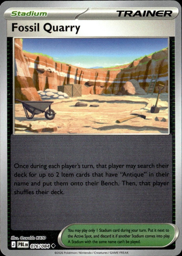 2026 Pokemon Pbl En Fossil Quarry graded slab