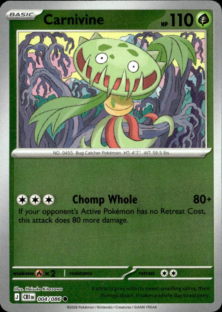 2026 Pokemon Cri En Carnivine graded slab