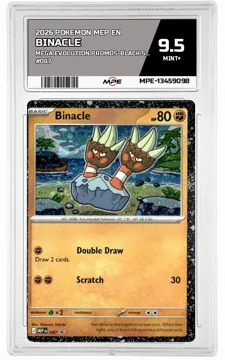 2026 POKEMON MEP EN MEGA EVOLUTION PROMOS-Black Star Promo #087 BINACLE MPE 9.5 MINT+ — graded card up for auction