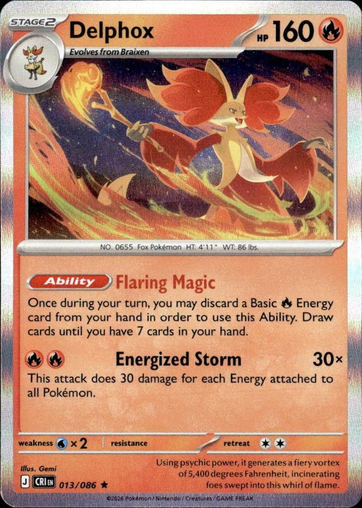 2026 Pokemon Cri En Delphox graded slab