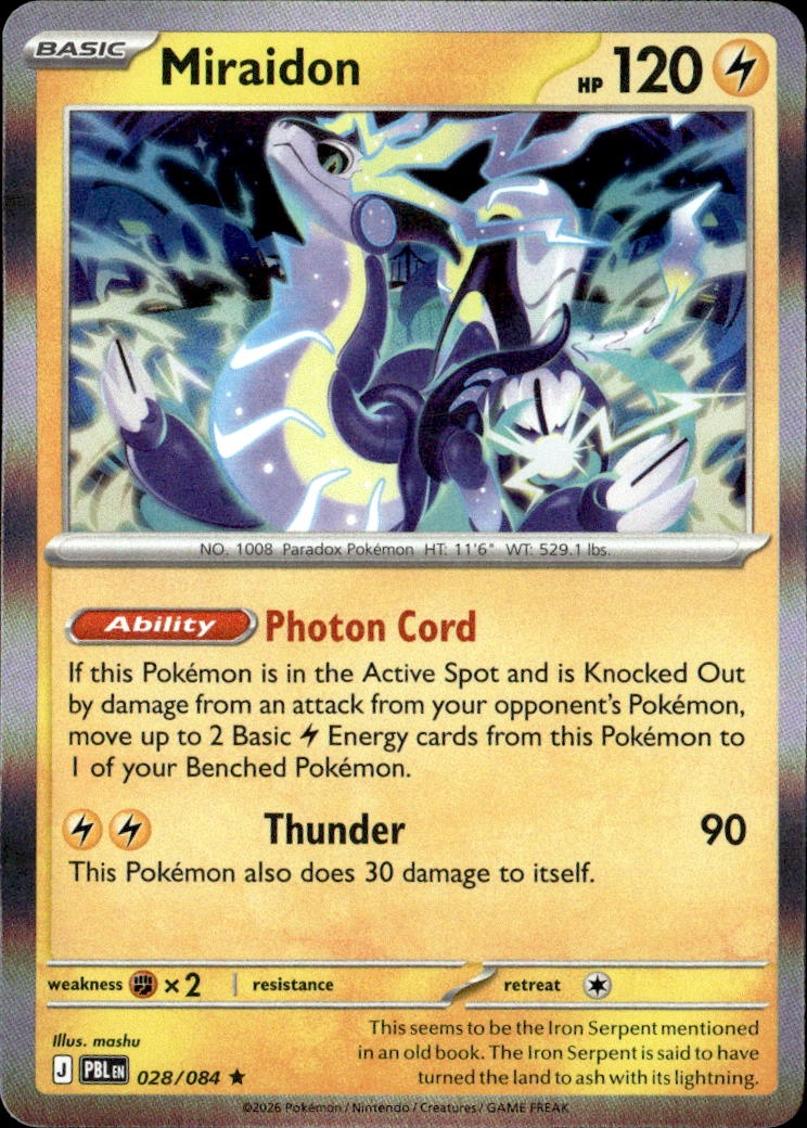 2026 Pokemon Pbl En Miraidon graded slab