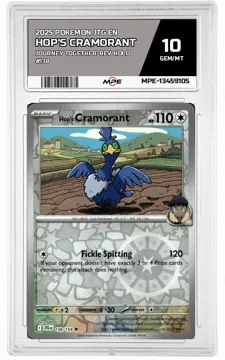 2025 POKEMON JTG EN JOURNEY TOGETHER-REV HOLO #138 HOP'S CRAMORANT MPE 10 GEM/MT — graded card up for auction