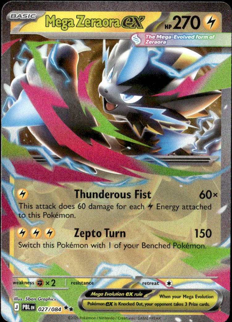 2026 Pokemon Pbl En Mega Zeraora Ex graded slab
