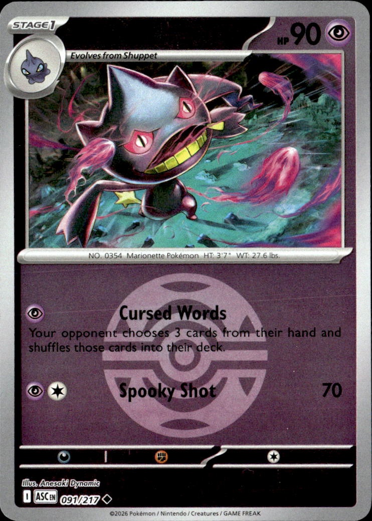 2026 Pokemon Asc En Banette graded slab