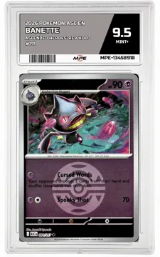 2026 POKEMON ASC EN ASCENDED HEROES-REV HOLO #091 BANETTE MPE 9.5 MINT+ — graded card up for auction