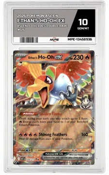 2026 POKEMON ASC EN ASCENDED HEROES-Double Rare #026 ETHAN'S HO-OH EX MPE 10 GEM/MT — graded card up for auction
