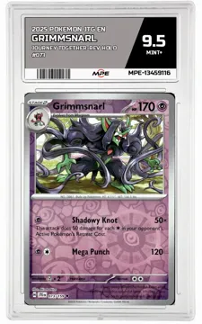 2025 POKEMON JTG EN JOURNEY TOGETHER-REV HOLO #073 GRIMMSNARL MPE 9.5 MINT+ — graded card up for auction