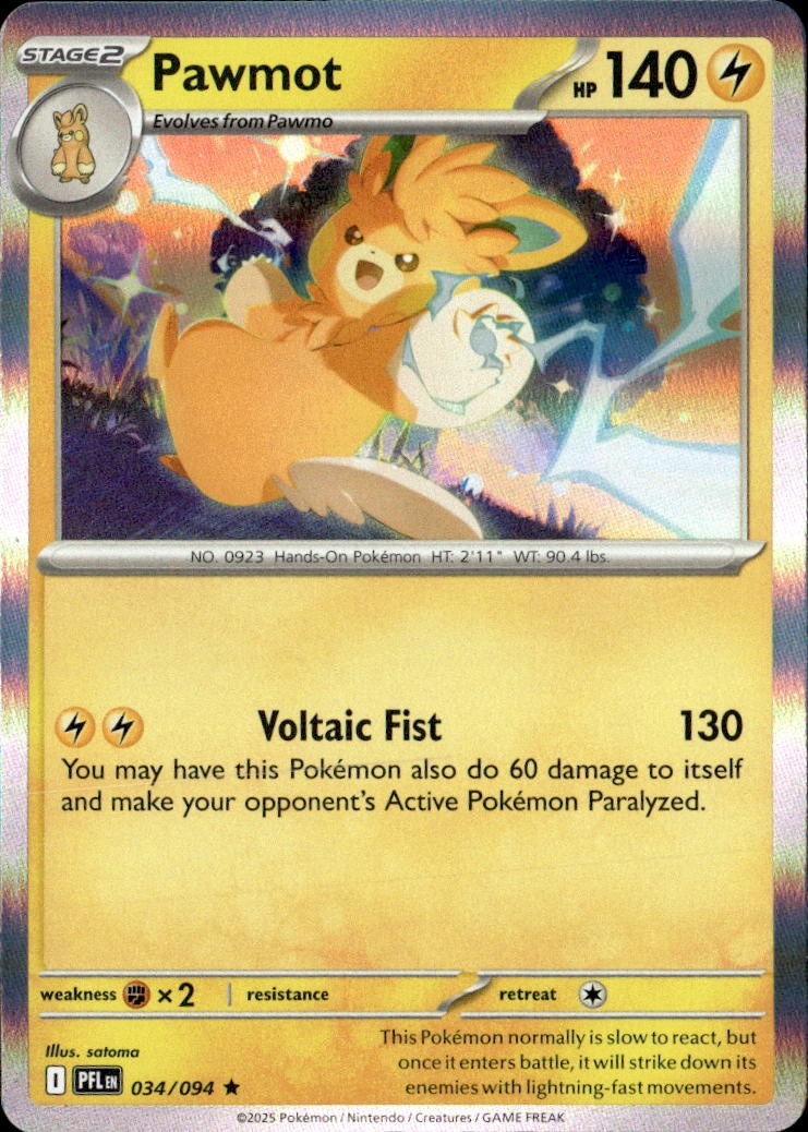 2025 Pokemon Pfl En Pawmot graded slab