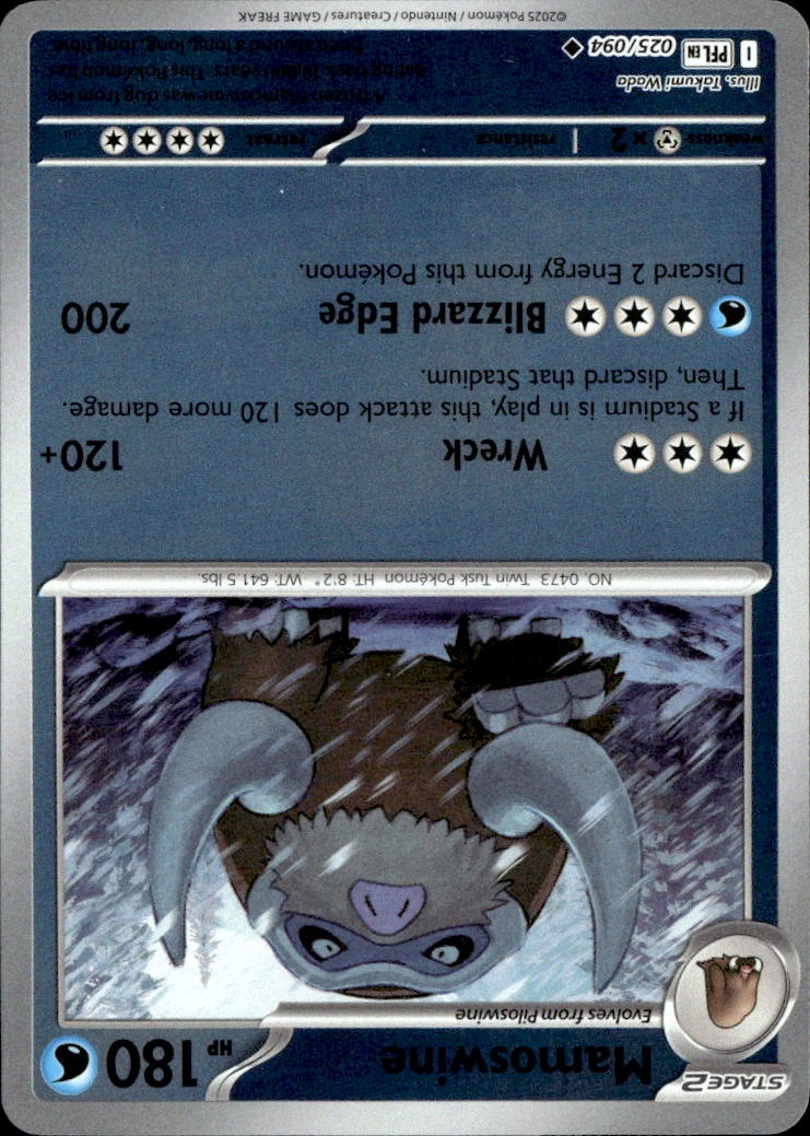 2025 Pokemon Pfl En Mamoswine graded slab
