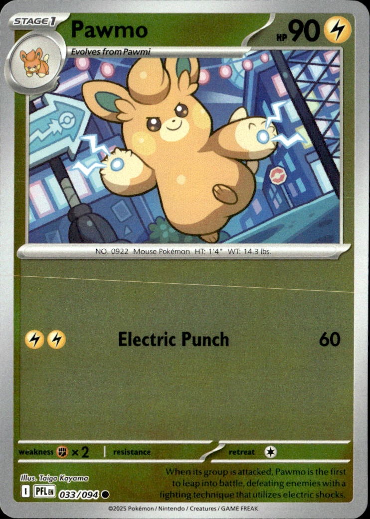 2025 Pokemon Pfl En Pawmo graded slab