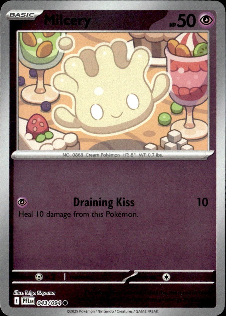 2025 Pokemon Pfl En Milcery graded slab