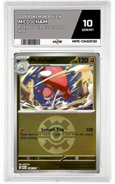 2026 POKEMON ASC EN ASCENDED HEROES-REV HOLO #104 MEDICHAM MPE 10 GEM/MT — graded card up for auction
