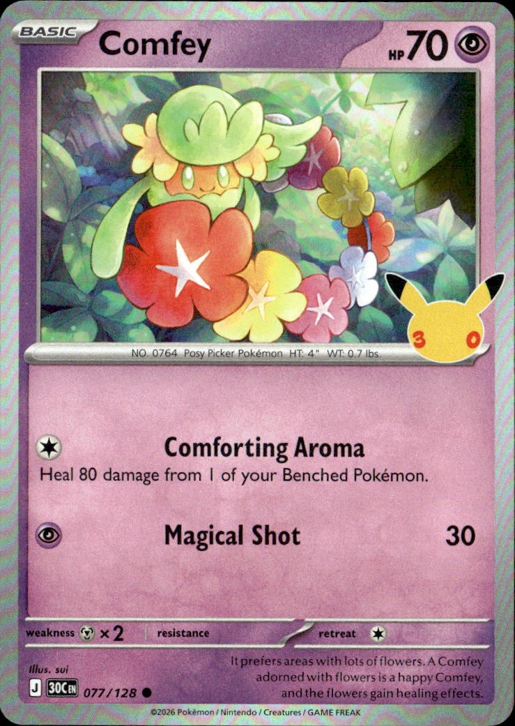 2026 Pokemon 30C En Comfey graded slab