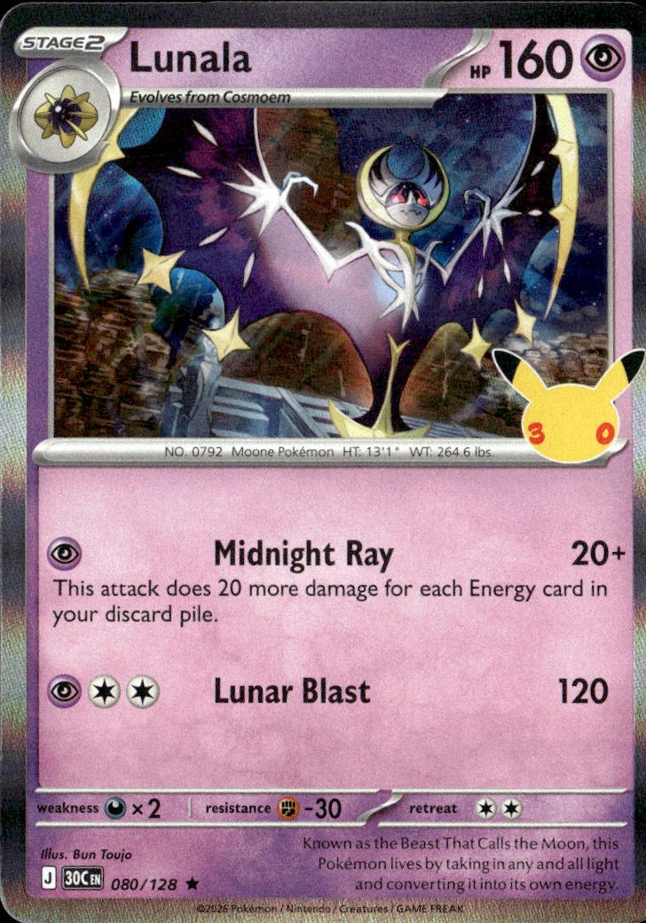2026 Pokemon 30C En Lunala graded slab