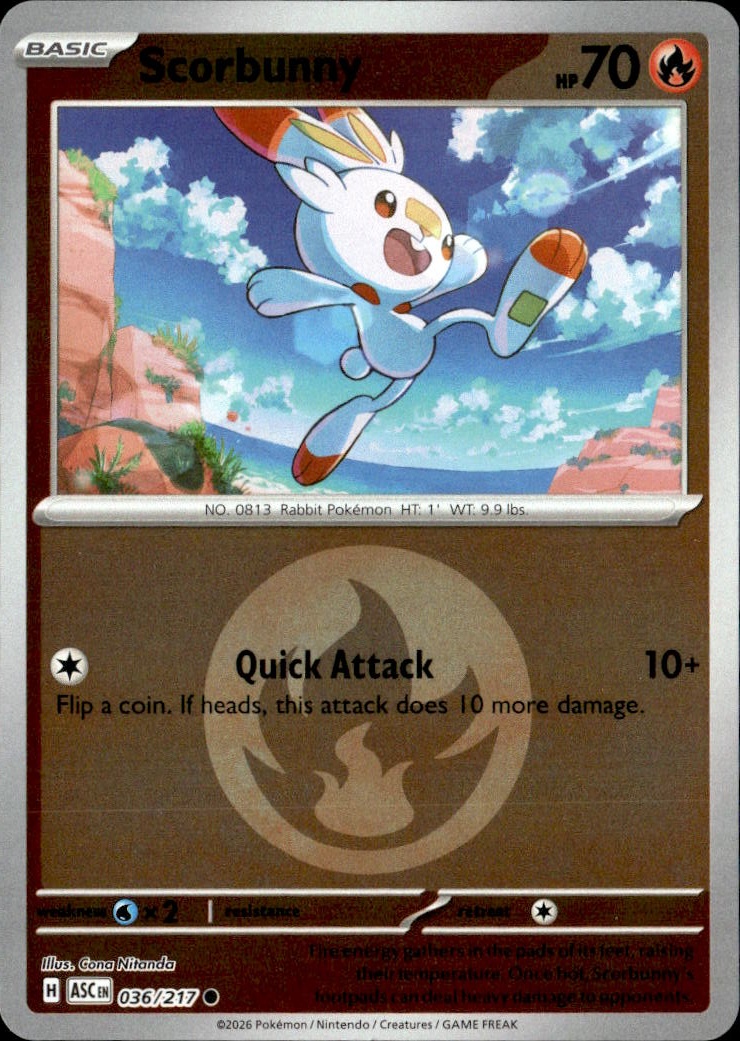 2026 Pokemon Asc En Scorbunny graded slab