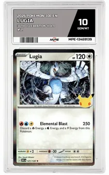 2026 POKEMON 30C EN 30TH CELEBRATION-HOLO #121 LUGIA MPE 10 GEM/MT — graded card up for auction
