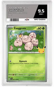 2026 POKEMON 30C EN 30TH CELEBRATION-HOLO #001 EXEGGCUTE MPE 9.5 MINT+ — graded card up for auction