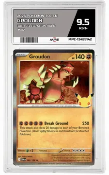 2026 POKEMON 30C EN 30TH CELEBRATION-HOLO #082 GROUDON MPE 9.5 MINT+ — graded card up for auction