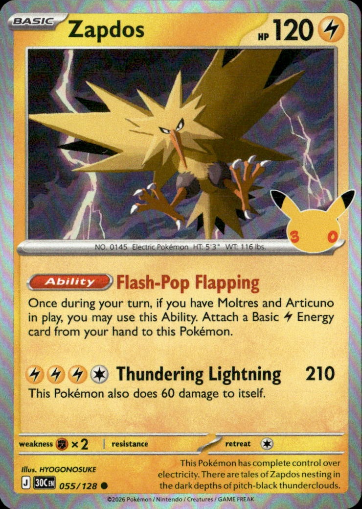 2026 Pokemon 30C En Zapdos graded slab