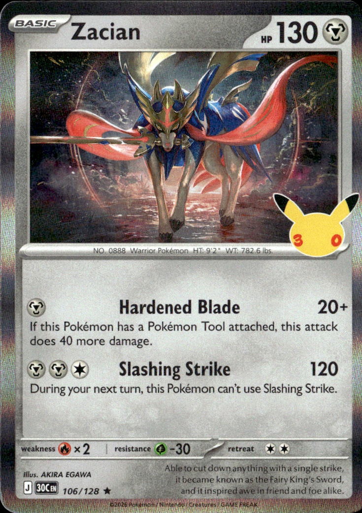 2026 Pokemon 30C En Zacian graded slab