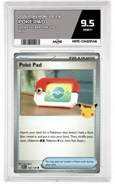 2026 POKEMON 30C EN 30TH CELEBRATION-HOLO #126 POKÉ PAD MPE 9.5 MINT+ — graded card up for auction