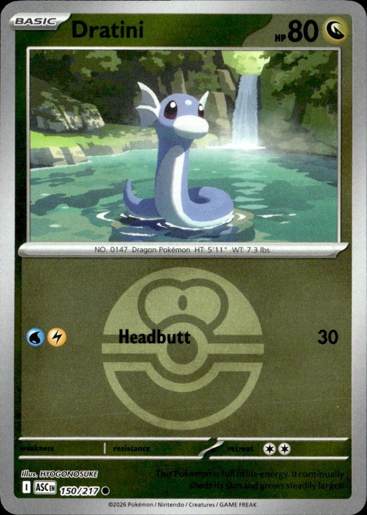 2026 Pokemon Asc En Dratini graded slab