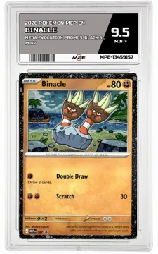 2026 POKEMON MEP EN MEGA EVOLUTION PROMOS-Black Star Promo #087 BINACLE MPE 9.5 MINT+ — graded card up for auction