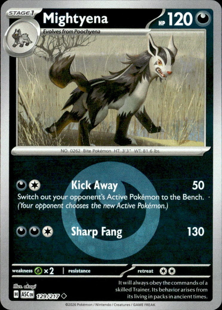 2026 Pokemon Asc En Mightyena graded slab