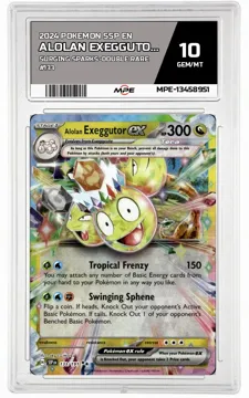 2024 POKEMON SSP EN SURGING SPARKS-Double Rare #133 ALOLAN EXEGGUTOR EX MPE 10 GEM/MT — graded card up for auction