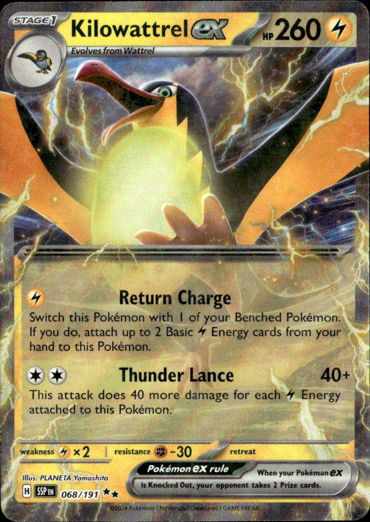 2024 Pokemon SSP En Kilowattrel Ex graded slab