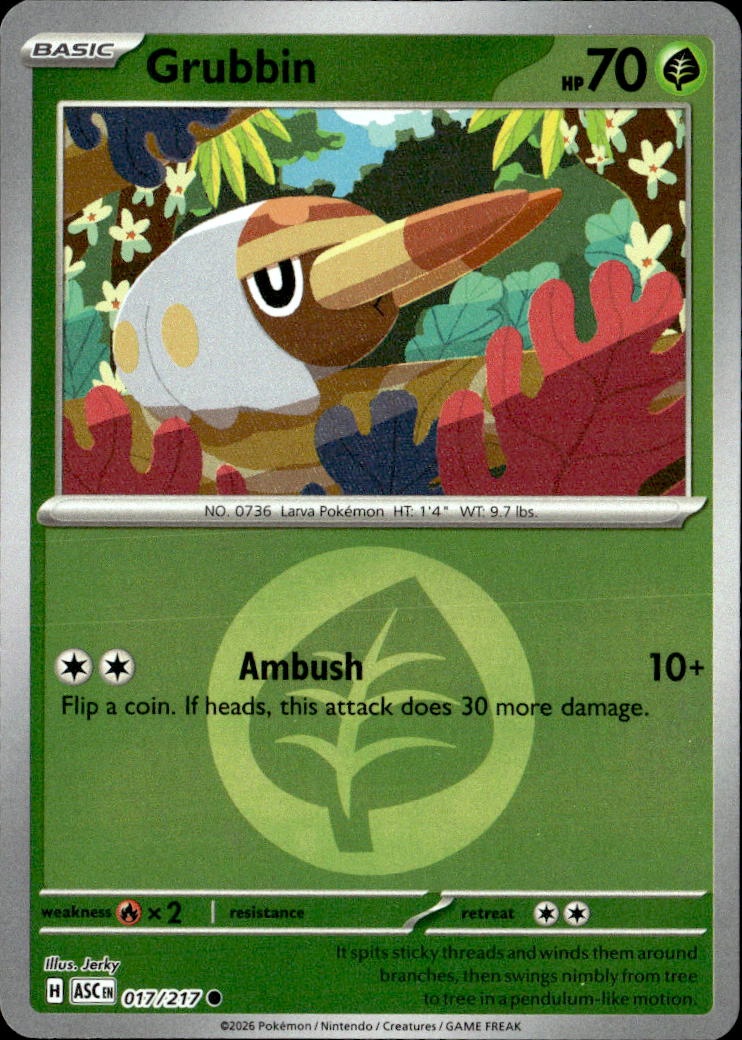 2026 Pokemon Asc En Grubbin graded slab