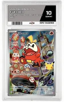 2026 POKEMON MEP EN MEGA EVOLUTION PROMOS-Black Star Promo #062 FUECOCO MPE 10 GEM/MT — graded card up for auction