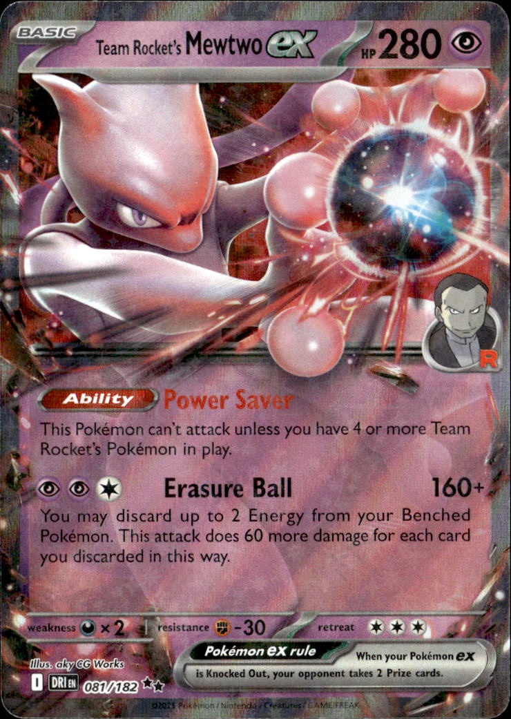 2025 Pokemon Dri En Team Rocket'S Mewtwo Ex graded slab